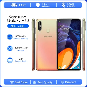 Samsung Galaxy A60 A606Y A6060 Восстановленный-Оригинальный Разблокированный 128 ГБ 6 ГБ оперативной памяти Android Wi-Fi 32 МП 6,3 