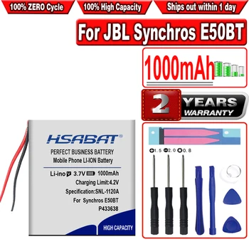 Аккумулятор HSABAT 1000 мАч для беспроводной гарнитуры JBL Synchros E50BT, 2-проводной аккумулятор