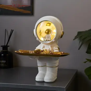 Креативный лоток для хранения статуэтки астронавта, декор для дома в скандинавском стиле, Стол для хранения Статуэтки Астронавта, декор для стола в гостиной, Хранение ключей