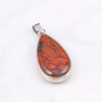 Подвески из натурального камня на шее в форме капли воды, африканский кровавый камень для ювелирного подарка