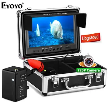 Камера для Подледной Рыбалки Eyoyo EF09RH Fish Finder Усовершенствованная Камера 720P с 12 ИК-Лампами 1024x600 IPS с 9-дюймовым Экраном 8GB DVR для Ледяного Озера