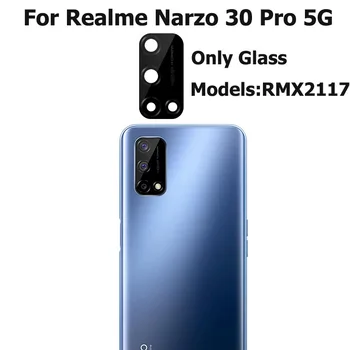 Оригинальная стеклянная крышка основной камеры для Realme Narzo 30 Pro 5G Задняя крышка задней камеры с заменой клейкой наклейки